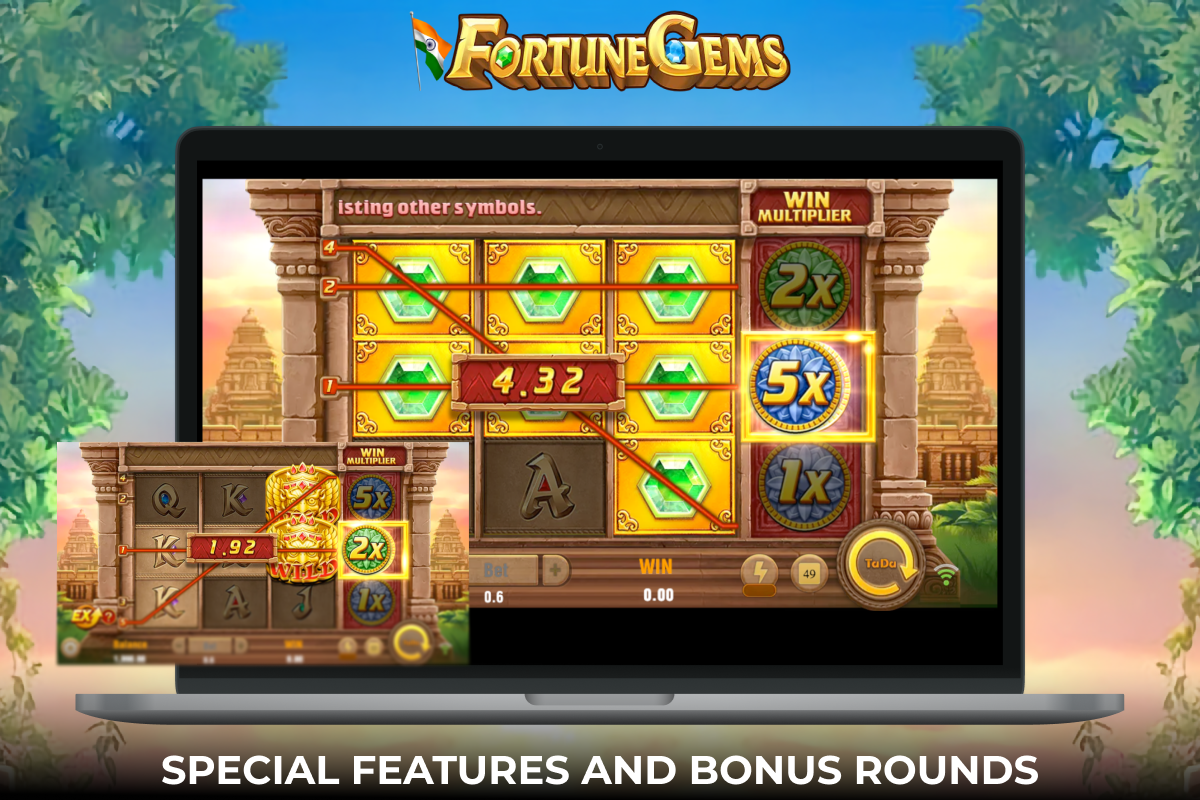 Not only are there bonus rounds available in the Fortune Gems game, but there are several features that make this slot machine stand out among the others