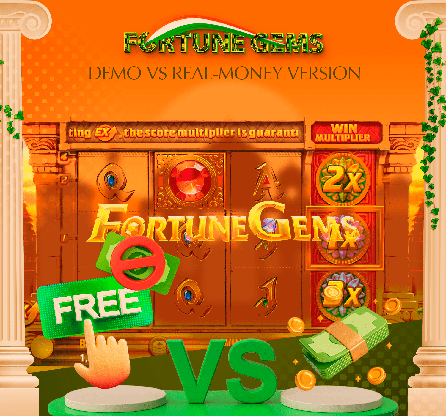 There are advantages to playing Fortune Gems demo and for real money