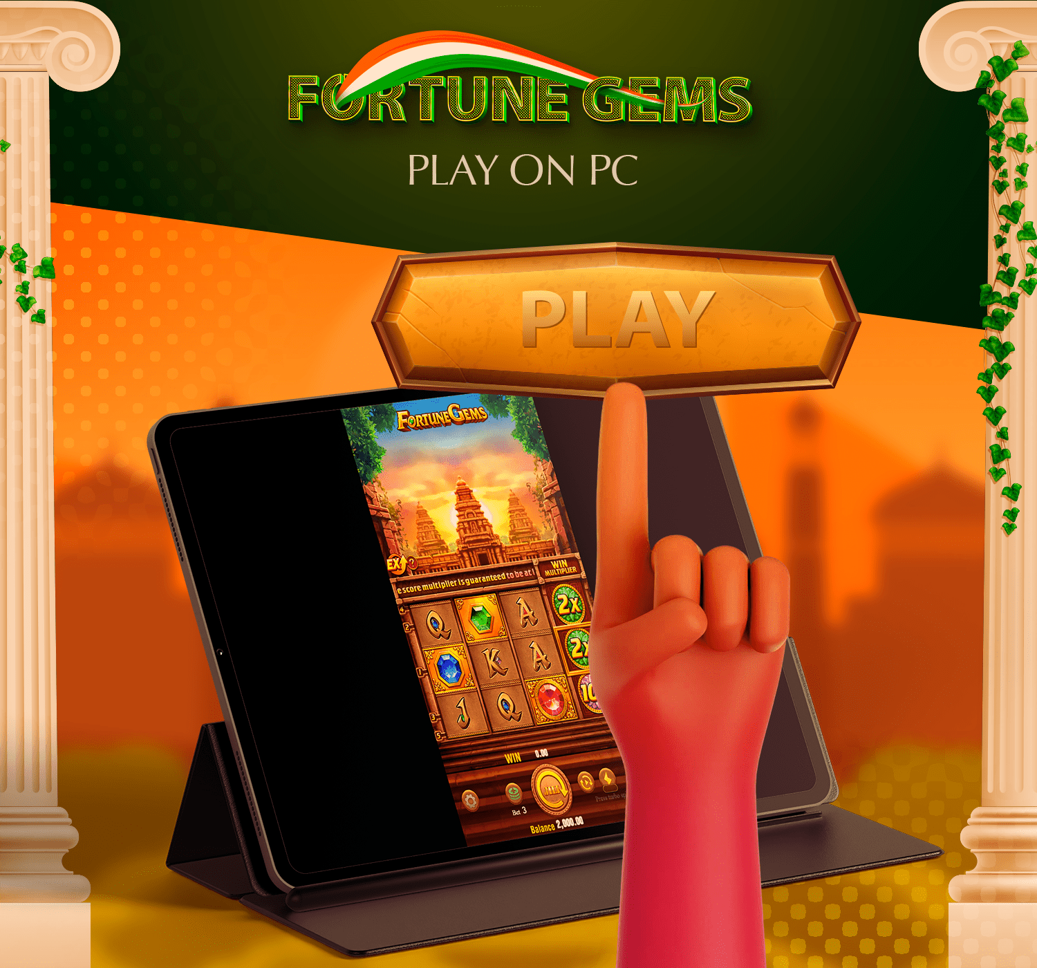 Play Fortune Gems using the Android emulator